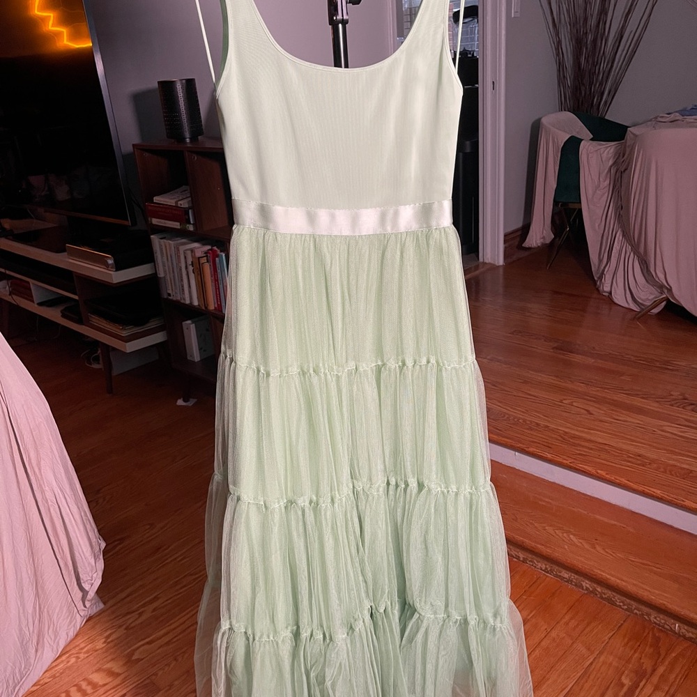 Alice + Olivia Light Green Maxi Dress